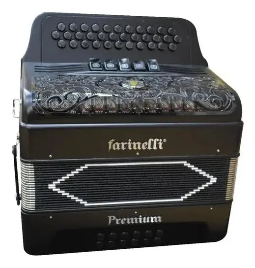 ACORDEON BOTONES SOL NEGRO MATE 5 REGS FARINELLI PREMIUM 3412N5HG