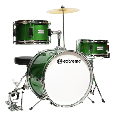 BATERIA INFANTIL VERDE METALICO 3 PZAS  EXTREME EXBT012
