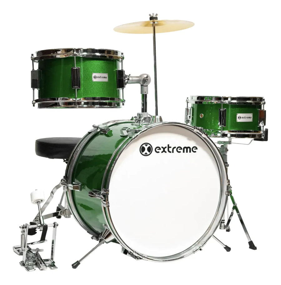 BATERIA INFANTIL VERDE METALICO 3 PZAS  EXTREME EXBT012