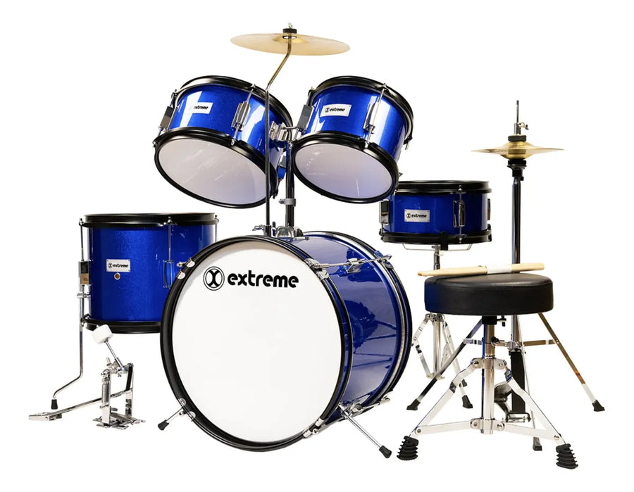 BATERIA JUNIOR AZUL 5 PZAS ARO NEGRO EXTREME EXBT026