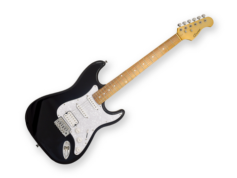 GUITARRA ELECTRICA CARAYA, NEGRA CON FUNDA Y TAHALI E-211 BK