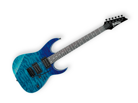 GUITARRA ELECTRICA IBANEZ ''GIO RG'' AZUL DEGRADADO TRANSPARENTE GRG120QASP-BGD