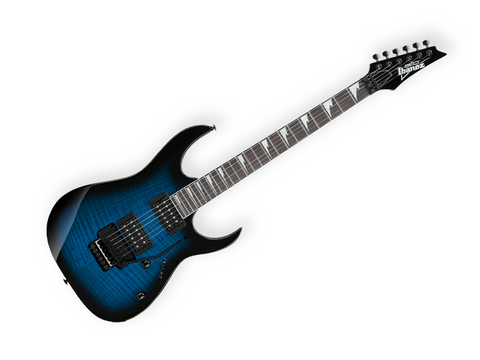 GUITARRA ELECTRICA IBANEZ ''GIO RG'' ENTINTADA AZUL/SOMBREADO NEGRO GRG320FA-TBS