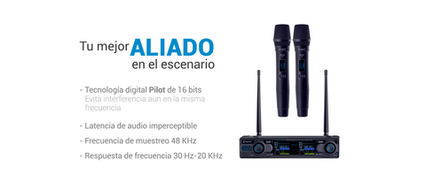 MICROFONO INALAMBRICO DOBLE UHF KD332