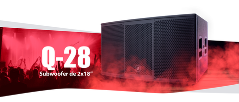 Subwoofer con 2 altavoces de 18", activo con DSP Q-28