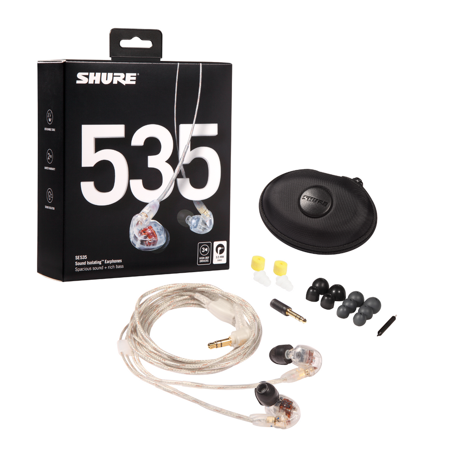 SHURE SE535 Audífonos in-ear profesionales Sound Isolating, transparentes SE535-CL