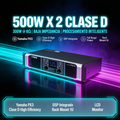 Amplificador de audio Clase D | 300 W x 2 a 8&Omega; | 500 W x 2 a 4&Omega;. | Baja Impedancia | Procesamiento Inteligente PX3
