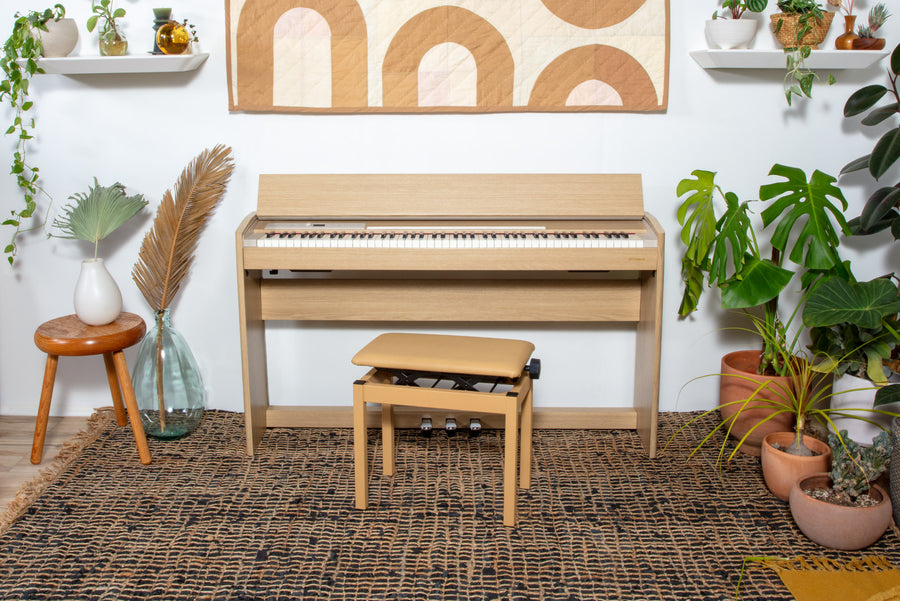 Piano digital de mueble, moderno color roble claro F701-LA