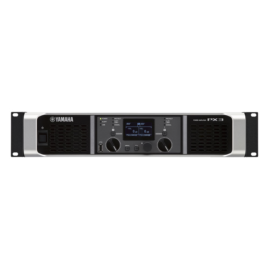 Amplificador de audio Clase D | 300 W x 2 a 8&Omega; | 500 W x 2 a 4&Omega;. | Baja Impedancia | Procesamiento Inteligente PX3