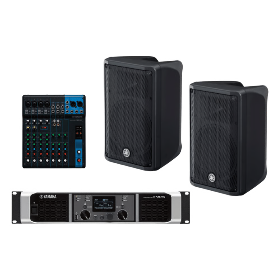 Kit Refuerzo Sonoro y Mixer | Incluye 2 Bocinas CBR10 | Amplificador PX5 | Mezclador MG10 | Ideal para PA CBR10KIT/PA