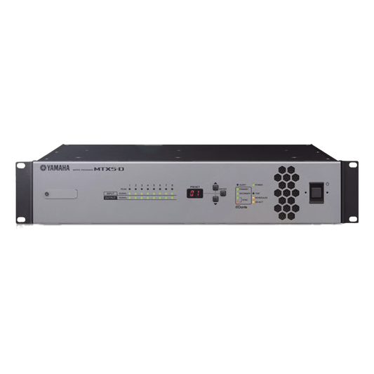 Procesador Matricial de Audio | DSP | 34 Entradas (entre digital y análogas) x 16 Salidas | Ideal para Instalaciones Comerciales | Interfaz Dante MTX5-D