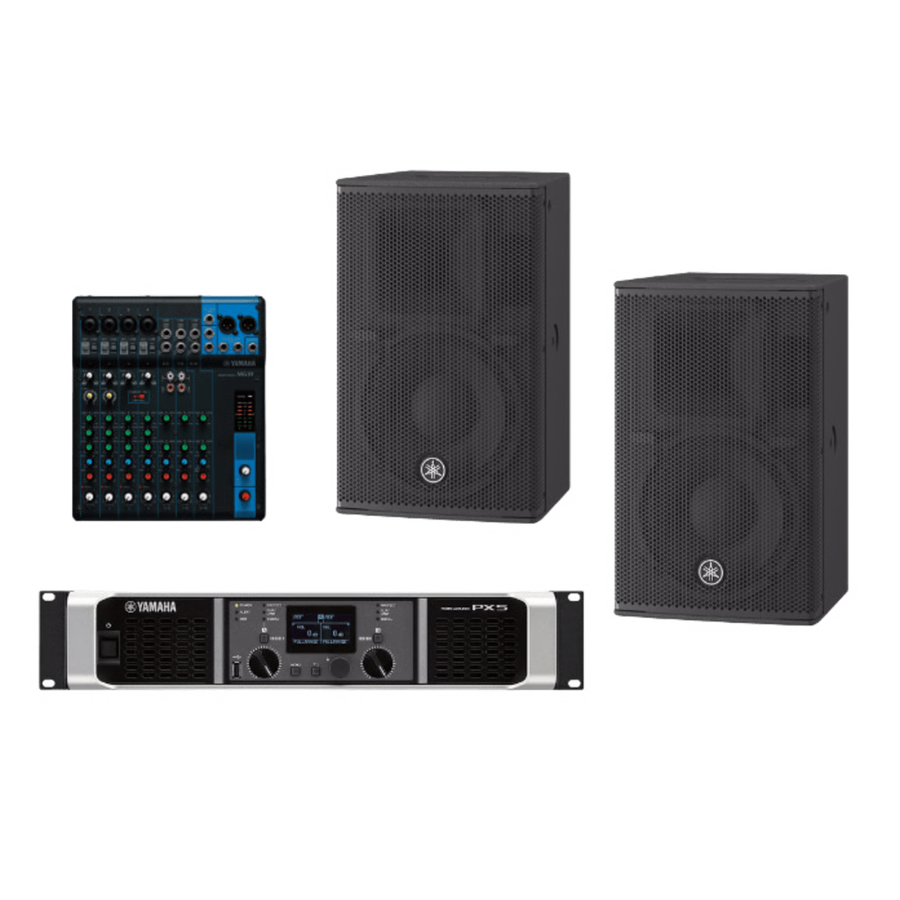 Kit Refuerzo Sonoro y Mixer | Incluye 2 Bocinas CHR10 | Amplificador PX5 | Mezclador MG10 | Ideal para PA CHR10KIT/PA