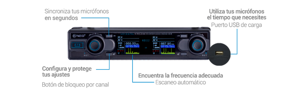 MICROFONO INALAMBRICO DOBLE UHF KD332