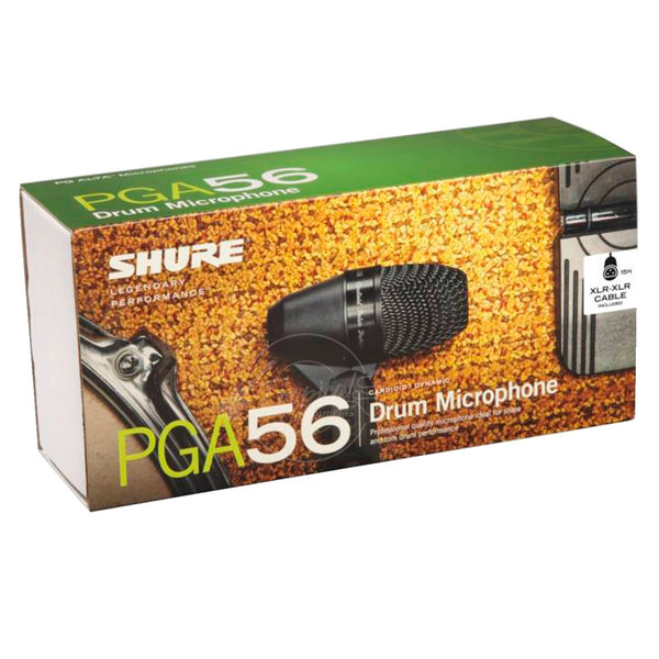Microfono Shure PGA56 Dinámico Cardioide para Caja/Timbales  Cable XLR