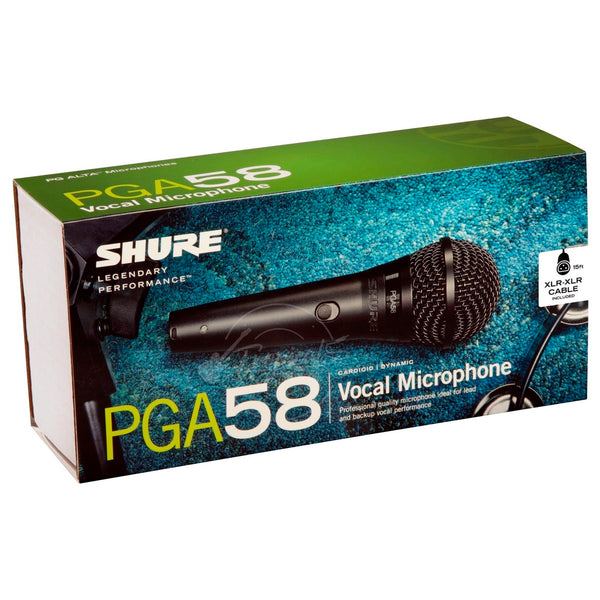 Micrófono Shure  Vocal Dinámico Cardioide + Cable XLR  PGA58