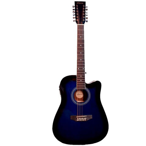 GUITARRA TEXANA ELECTROACUSTICA SEGOVIA AZUL SGC12BLSB