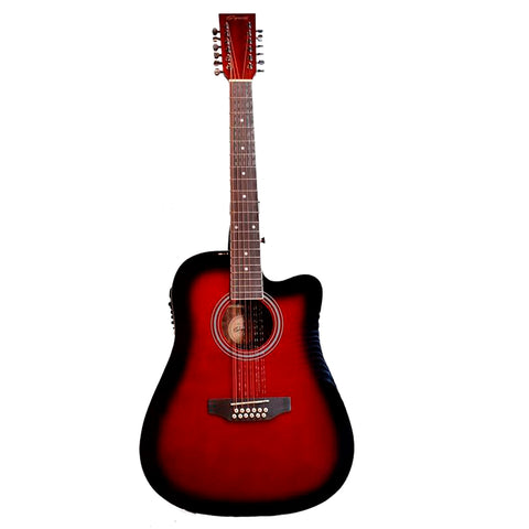 GUITARRA TEXANA ELECTROACUSTICA SEGOVIA ROJO SGC12RDSB