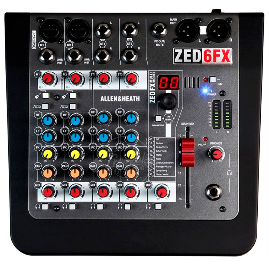 Mezcladora Allen & Heath de audio  ZED-6FX de 6 canales con efectos