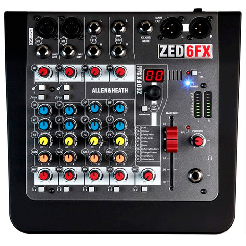 Mezcladora Allen & Heath de audio  ZED-6FX de 6 canales con efectos